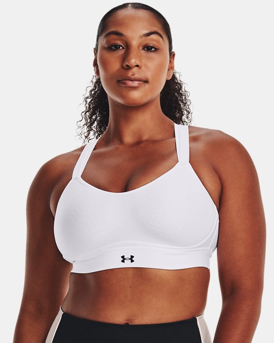 Damen UA Infinity Low Strappy Sport-BH, White, pdpMainDesktop image number 3